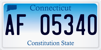 CT license plate AF05340