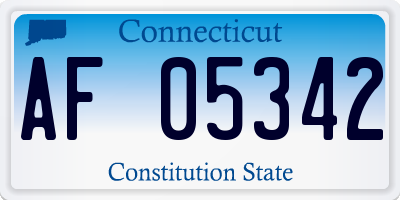 CT license plate AF05342