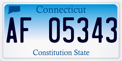 CT license plate AF05343