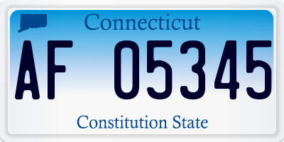 CT license plate AF05345