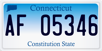 CT license plate AF05346