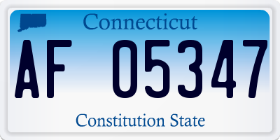 CT license plate AF05347