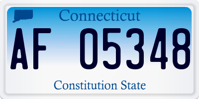 CT license plate AF05348