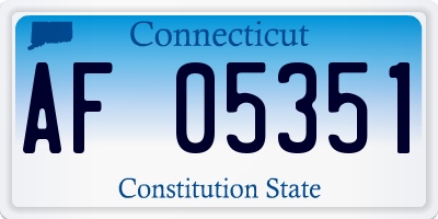 CT license plate AF05351