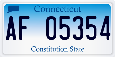CT license plate AF05354