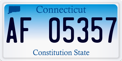CT license plate AF05357