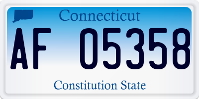 CT license plate AF05358