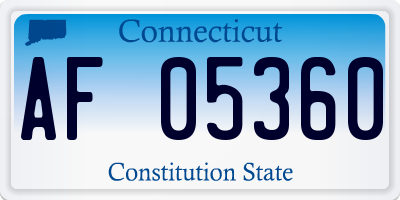 CT license plate AF05360
