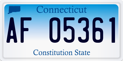CT license plate AF05361
