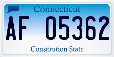 CT license plate AF05362