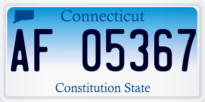 CT license plate AF05367