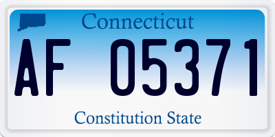 CT license plate AF05371