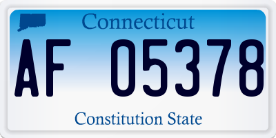 CT license plate AF05378