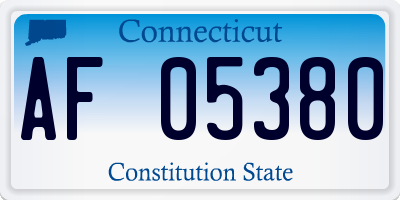 CT license plate AF05380