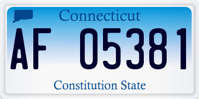 CT license plate AF05381