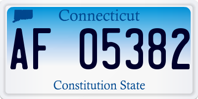 CT license plate AF05382
