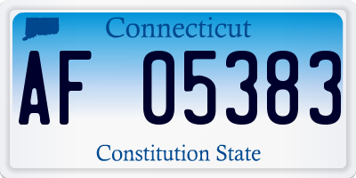 CT license plate AF05383