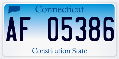 CT license plate AF05386