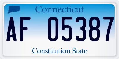CT license plate AF05387