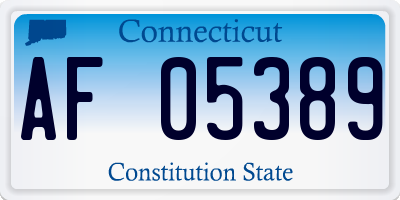 CT license plate AF05389