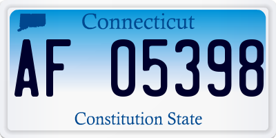 CT license plate AF05398