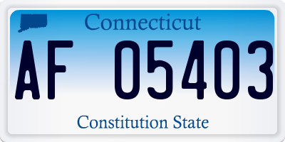 CT license plate AF05403