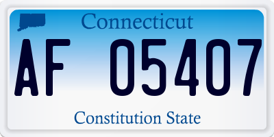 CT license plate AF05407