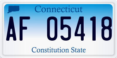 CT license plate AF05418