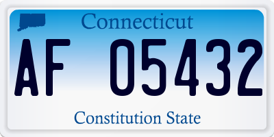 CT license plate AF05432