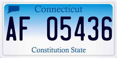 CT license plate AF05436