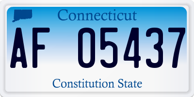CT license plate AF05437