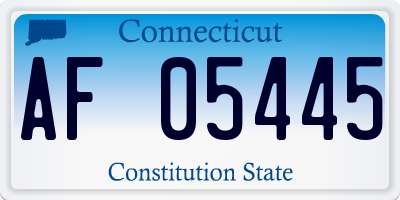 CT license plate AF05445