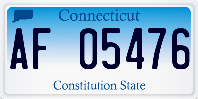 CT license plate AF05476