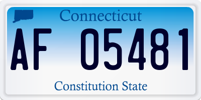 CT license plate AF05481