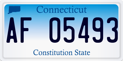 CT license plate AF05493