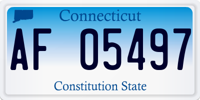 CT license plate AF05497