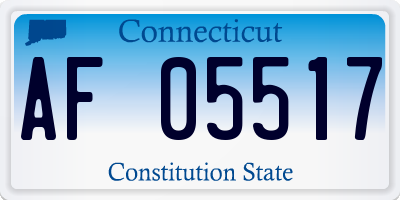 CT license plate AF05517