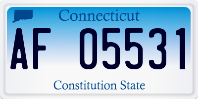 CT license plate AF05531