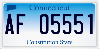 CT license plate AF05551