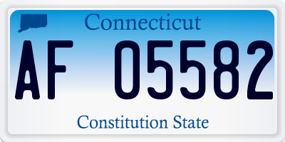 CT license plate AF05582