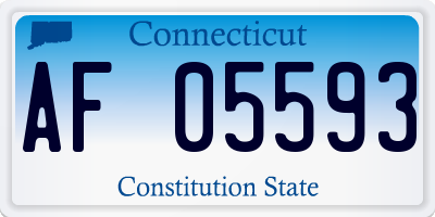 CT license plate AF05593