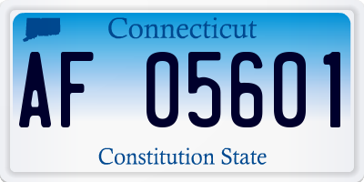 CT license plate AF05601