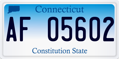 CT license plate AF05602