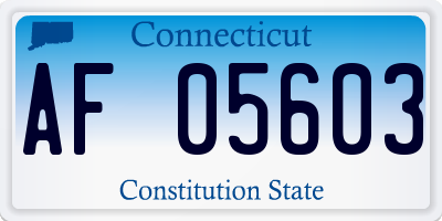 CT license plate AF05603