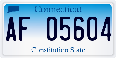 CT license plate AF05604