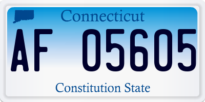CT license plate AF05605