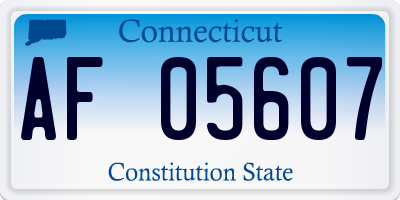 CT license plate AF05607