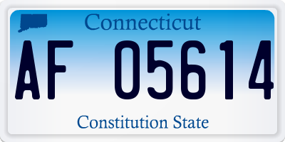 CT license plate AF05614