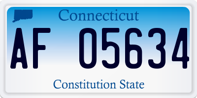 CT license plate AF05634