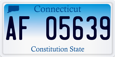 CT license plate AF05639